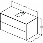 Ideal Standard Conca Szafka pod umywalkę 1000x505 mm Pomarańczowy mat T3942Y3
