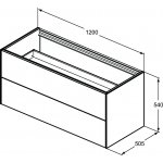 Ideal Standard Conca Szafka pod umywalkę bez blatu 1200x505 mm Opalany ciemny dąb T3945Y4