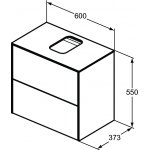 Ideal Standard Conca Szafka pod umywalkę 600x373 mm Biały mat T3946Y1