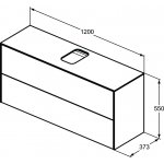 Ideal Standard Conca Szafka pod umywalkę 1200x373 mm Pomarańczowy mat T3949Y3