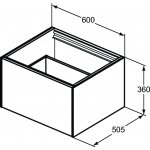 Ideal Standard Conca Szafka pod umywalkę bez blatu 600x505 mm Biały mat T3982Y1
