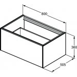 Ideal Standard Conca Szafka pod umywalkę bez blatu 800x505 mm Pomarańczowy mat T3985Y3