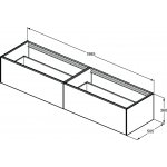 Ideal Standard Conca Szafka podwójna pod umywalkę bez blatu 2000x505 mm Biały mat T3987Y1