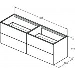 Ideal Standard Conca Szafka podwójna pod umywalkę bez blatu 1600x505 mm Antracyt mat T3990Y2