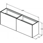 Ideal Standard Conca Szafka podwójna pod umywalkę bez blatu 1600x373 mm Opalany ciemny dąb T3996Y4