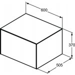 Ideal Standard Conca Szafka pod umywalkę 600x505 mm Antracyt mat T4311Y2