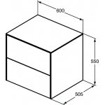 Ideal Standard Conca Szafka pod umywalkę 600x505 mm Antracyt mat T4321Y2