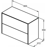 Ideal Standard Conca Szafka pod umywalkę 800x373 mm Ciemny orzech T4328Y5