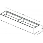 Ideal Standard Conca Szafka pod umywalkę bez blatu 2400x505 mm Jasny dąb T4333Y6