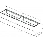 Ideal Standard Conca Szafka pod umywalkę bez blatu 2400x505 mm Opalany ciemny dąb T4336Y4