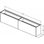 Ideal Standard Conca Szafka pod umywalkę bez blatu 2400x373 mm Jasny dąb T4339Y6