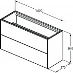 Ideal Standard Conca Szafka pod umywalkę bez blatu 1000x373 Ciemny orzech T4353Y5