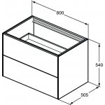 Ideal Standard Conca Szafka pod umywalkę bez blatu 800x505 Biały mat T4356Y1
