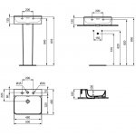 Ideal Standard Conca Umywalka ścienna 500x450 mm 3-otworowa Biały T378301 czerwone w cenniku