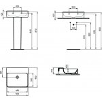 Ideal Standard Conca Umywalka ścienna 500x450 mm bez otworów Biały T378701