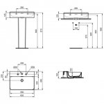 Ideal Standard Conca Umywalka ścienna 600x450 mm 3-otworowa Biały T378801 w cenniku na czerwono