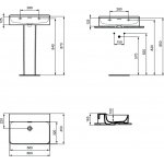 Ideal Standard Conca Umywalka ścienna 600x450 mm bez otworu na baterię Biały T382201