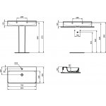Ideal Standard Conca Umywalka ścienna 800x450 mm z otworem na baterię Biały T382901