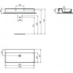 Ideal Standard Conca Umywalka ścienna 1000x450 mm bez otworu na baterię Biały T383701