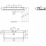 Ideal Standard Conca Umywalka ścienna 1200x450 mm z 3-otworami na baterię Biały T384001