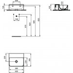 Ideal Standard Conca Umywalka ścienna 400x350 mm bez otworu na baterię Biały T387501