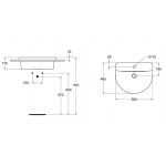 Ideal Standard Connect Arc Umywalka wpuszczana w blat 55x46 cm biała E797801