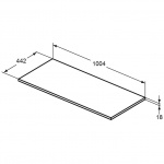 Ideal Standard Connect Air Blat 100 cm do umywalek nablatowych, biały lakier E0851B2