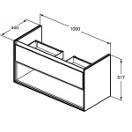 Ideal Standard Connect Air Szafka 100 cm pod umywalkę jasnoszary lakier E0828EQ