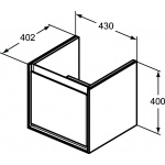 Ideal Standard Connect Air Szafka 43 cm pod umywalkę Cube, jasnoszary lakier E0842EQ