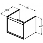Ideal Standard Connect Air Szafka 48 cm pod umywalkę Cube, jasnoszare drewno E0844PS
