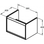 Ideal Standard Connect Air Szafka 58 cm pod umywalkę Cube, jasnoszary lakier E0847EQ