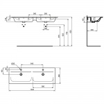 Ideal Standard Connect Air Umywalka podwójna 124 cm z powierzchniami bocznymi E027301