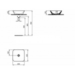 Ideal Standard Connect Air Umywalka nablatowa 40 cm kwadratowa E034701