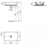 Ideal Standard Connect Air Umywalka nablatowa 60 cm prostokątna E034801