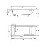 Ideal Standard Connect Air Wanna asymetryczna 170 x 70 cm, do zabudowy lub montażu z panelami, lewa, biały E113401