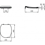 Ideal Standard Contour 21 Deska sedesowa typu THIN, z cienkiego Termoplastu (polipropylen), niebieski S453636