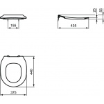 Ideal Standard Contour 21 Deska sedesowa bez pokrywy, typu THIN, z cienkiego Termoplastu (polipropylen), biały S454501