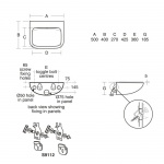 Ideal Standard Contour 21 Umywalka ścienna dla osób niepełnosprawnych 50 cm biała S215401