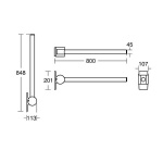 Ideal Standard Contour 21 Wieszak ścienny 80 cm chrom S6362AA