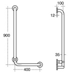Ideal Standard Contour 21 Uchwyt ścienny lewy 90x40 cm biały S6474AC