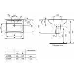 Ideal Standard Ecco/Eurovit Umywalka ścienna 65x46cm biała V302801