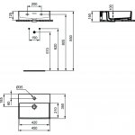Ideal Standard Extra Umywalka ścienna 450x350 mm z otworem na baterię Biały T391701