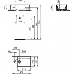 Ideal Standard Extra Umywalka ścienna 450x250 mm z otworem na baterię, Lewa Biały T392001