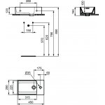 Ideal Standard Extra Umywalka ścienna 450x250 mm z otworem na baterię, Prawa Biały T392301