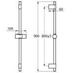 Ideal Standard Ideal Rain Drążek zestawów natryskowych L i XL 90 cm chrom B9429AA