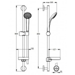 Ideal Standard Ideal Rain Zestaw natryskowy ze słuchawką jednofunkcyjną na drążku S 90 cm chrom B9502AA