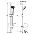 Ideal Standard Ideal Rain Zestaw natryskowy ze słuchawką trzyfunkcyjną na drążku S 90 cm chrom B9504AA