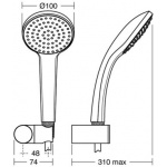 Ideal Standard Ideal Rain Pro Zestaw natryskowy ze słuchawką jednofunkcyjną punktowy S1 chrom B9843AA