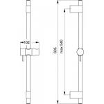 Ideal Standard Ideal Rain Pro Drążek zestawów natryskowych 60 cm chrom B9848AA