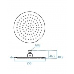 Ideal Standard IdealRain LUXE Deszczownia okrągła 250mm, grubość 4mm, przyłącze 1/2" inox B0384MY